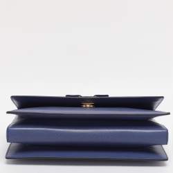 Pre Owned Salvatore Ferragamo Blue Leather Ginny Shoulder Bag