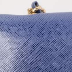 Pre Owned Salvatore Ferragamo Blue Leather Ginny Shoulder Bag