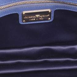 Pre Owned Salvatore Ferragamo Blue Leather Ginny Shoulder Bag