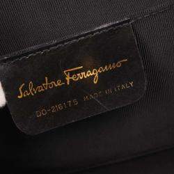 Pre Owned Salvatore Ferragamo Beige Rattan Gancini Shoulder Bag