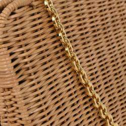 Pre Owned Salvatore Ferragamo Beige Rattan Gancini Shoulder Bag