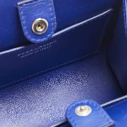 Pre Owned Salvatore Ferragamo Blue Suede Micro Crystal Wanda Crossbody Bag