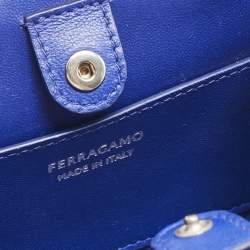 Pre Owned Salvatore Ferragamo Blue Suede Micro Crystal Wanda Crossbody Bag