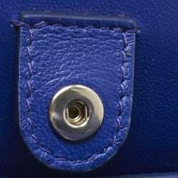 Pre Owned Salvatore Ferragamo Blue Suede Micro Crystal Wanda Crossbody Bag