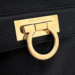 Pre Owned Salvatore Ferragamo Black Leather Sophia bag