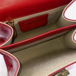 Pre Owned Salvatore Ferragamo Red Leather Kelly Small
