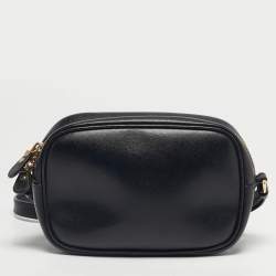 Pre Owned Salvatore Ferragamo Black Leather Gancio City Shoulder Bag
