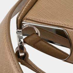 Pre Owned Salvatore Ferragamo Brown Leather Gancini Handbag