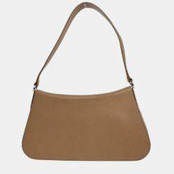 Pre Owned Salvatore Ferragamo Brown Leather Gancini Handbag