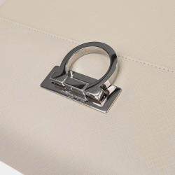 Pre Owned Salvatore Ferragamo Off-white Gancini 2way Handbag