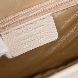 Pre Owned Salvatore Ferragamo Off-white Gancini 2way Handbag