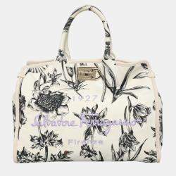 Pre Owned Salvatore Ferragamo The Studio Floral Print Tote Bag
