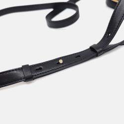 Pre Owned Salvatore Ferragamo Black Leather Vara Crossbody Bag