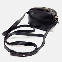 Pre Owned Salvatore Ferragamo Black Leather Vara Crossbody Bag