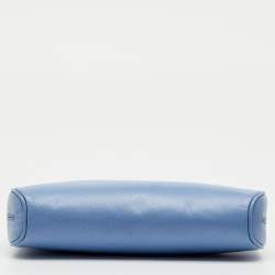 Pre Owned Salvatore Ferragamo Blue Saffiano Leather Gancini Shoulder Bag