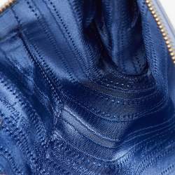 Pre Owned Salvatore Ferragamo Blue Saffiano Leather Gancini Shoulder Bag