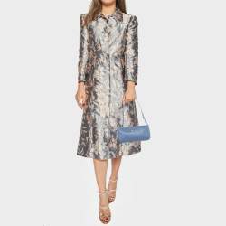 Pre Owned Salvatore Ferragamo Blue Saffiano Leather Gancini Shoulder Bag