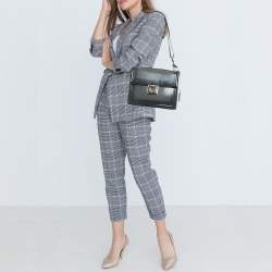 Pre Owned حقيبة سالفاتوري فيراغامو ماريسول يد علوية جلد رمادي مزجج