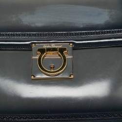 Pre Owned حقيبة سالفاتوري فيراغامو ماريسول يد علوية جلد رمادي مزجج