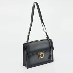 Pre Owned حقيبة سالفاتوري فيراغامو ماريسول يد علوية جلد رمادي مزجج