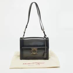 Pre Owned حقيبة سالفاتوري فيراغامو ماريسول يد علوية جلد رمادي مزجج