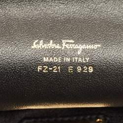 مملوكة مسبقًا Salvatore Ferragamo Frame Black Leather Tote