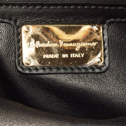 مملوكة مسبقًا Salvatore Ferragamo Frame Black Leather Tote