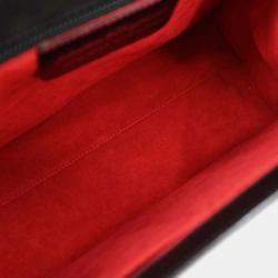 Pre Owned Salvatore Ferragamo Black Embossed Leather Handbag