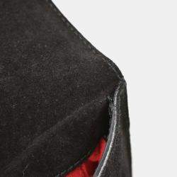 Pre Owned Salvatore Ferragamo Black Embossed Leather Handbag