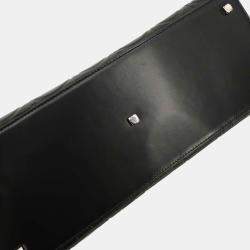 Pre Owned Salvatore Ferragamo Black Embossed Leather Handbag