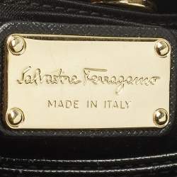 مملوكة مسبقًا Salvatore Ferragamo Melike Vara Bow Mini Black Leather Chain Tote