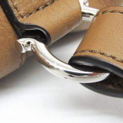 Pre Owned Salvatore Ferragamo Gancini Sling Bag Leather Shoulder Bag Brown