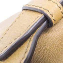 Pre Owned Salvatore Ferragamo Gancini Sling Bag Leather Shoulder Bag Brown