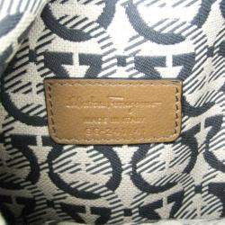 Pre Owned Salvatore Ferragamo Gancini Sling Bag Leather Shoulder Bag Brown