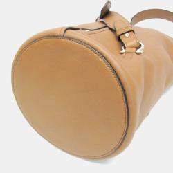 Pre Owned Salvatore Ferragamo Gancini Sling Bag Leather Shoulder Bag Brown