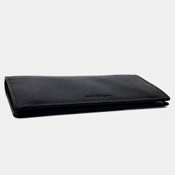 Pre Owned محفظة طويلة سالفاتوري فيراغامو جلد أسود