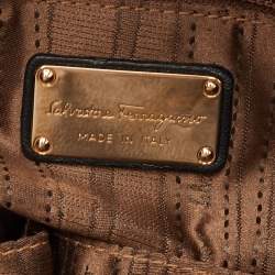 مملوكة مسبقًا Salvatore Ferragamo Brown/Black Leopard Print Calf Hair and Leather Satchel