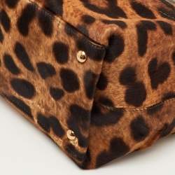 مملوكة مسبقًا Salvatore Ferragamo Brown/Black Leopard Print Calf Hair and Leather Satchel