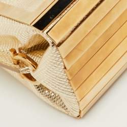 Pre Owned حقيبة سالفاتوري فيراغامو صغيرة صوفيا جلد ومعدن ذهبي يد علوية