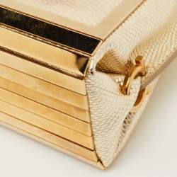 Pre Owned حقيبة سالفاتوري فيراغامو صغيرة صوفيا جلد ومعدن ذهبي يد علوية