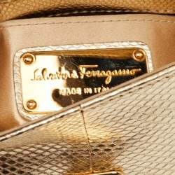 Pre Owned حقيبة سالفاتوري فيراغامو صغيرة صوفيا جلد ومعدن ذهبي يد علوية