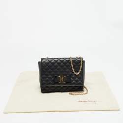 مملوكة مسبقًا Salvatore Ferragamo Ginny Black Quilted Leather Shoulder Bag