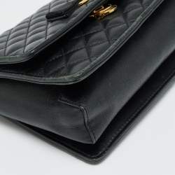 مملوكة مسبقًا Salvatore Ferragamo Ginny Black Quilted Leather Shoulder Bag