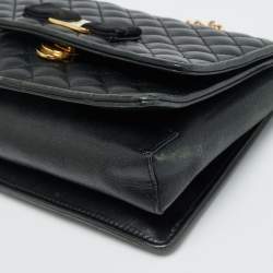 مملوكة مسبقًا Salvatore Ferragamo Ginny Black Quilted Leather Shoulder Bag
