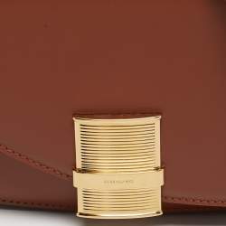 Pre Owned حقيبة كتف سالفاتوري فيراغامو فياما جلد بني