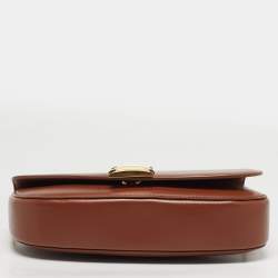 Pre Owned حقيبة كتف سالفاتوري فيراغامو فياما جلد بني