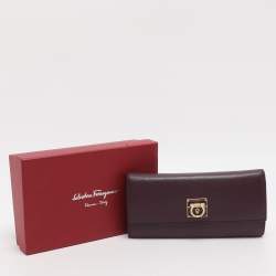 مملوكة مسبقًا محفظة سالفاتوري فيراغامو غانسيني جلد أرجواني كونتيننتال