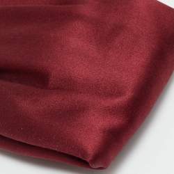 مملوكة مسبقًا حقيبة كلتش سالفاتوري فيراغامو ساتان بورجوندي مزينة فيونكة بسلسلة