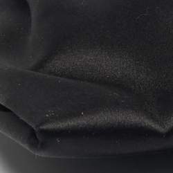 Pre Owned حقيبة كلتش سلسلة شريطية حريرية سوداء سالفاتوري فيراغامو