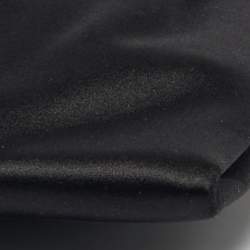 Pre Owned حقيبة كلتش سلسلة شريطية حريرية سوداء سالفاتوري فيراغامو